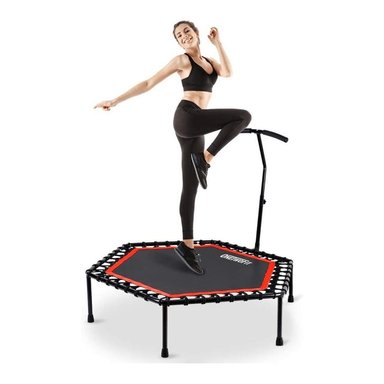 TRAMPOLÍN DEPORTIVO FITNESS CON PARANTE REGULABLE CAMA SALTARINA HEXAGONAL
