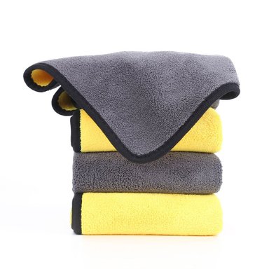 TOALLA DE MICROFIBRA PARA MASCOTA AMARILLO CON GRIS L - 1