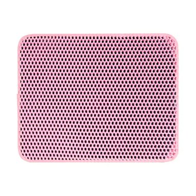 ALFOMBRA DOBLE CAPA PARA ARENERO DE GATO ROSADO