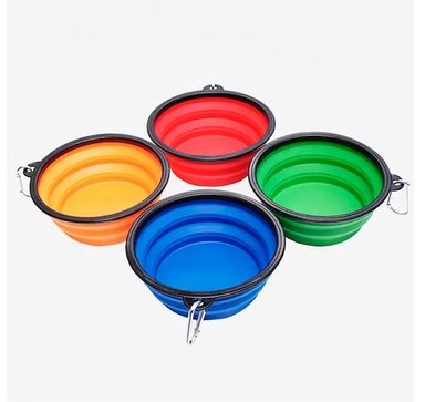 PLATO PERRO PLEGABLE MASCOTA AZUL