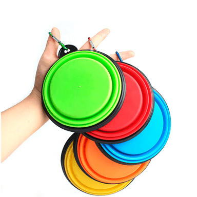 PLATOS PLEGABLES PARA MASCOTAS NARANJA