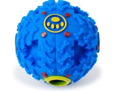 PELOTA DISPENSADORA CON SONIDO AZUL