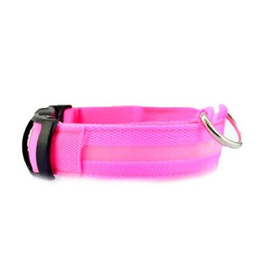 COLLAR PARA PERROS LED ROSADO TALLA M - 2