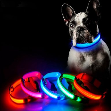 COLLAR LED PARA PERROS ROJO TALLA L