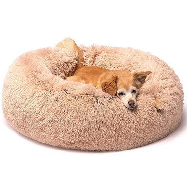 CAMA PERROS DONUT ROSA TALLA L