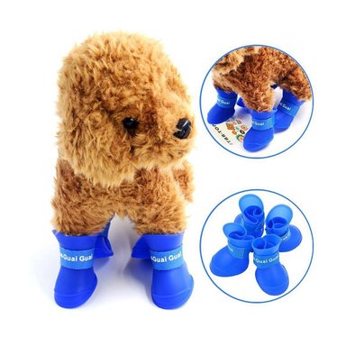 ZAPATOS SILICONA PERRO QUE PATAS PET SHOP AZUL TALLA L - 5