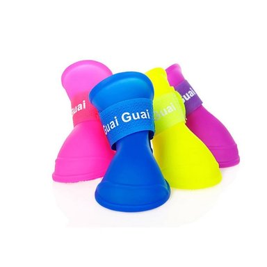 ZAPATOS SILICONA PERRO QUE PATAS PET SHOP AMARILLO TALLA M