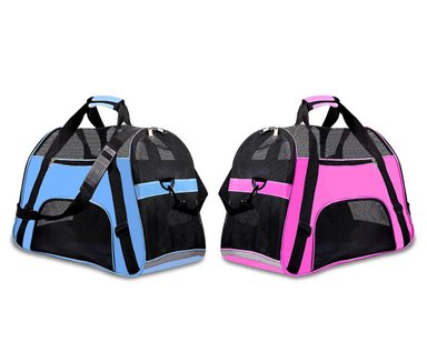 BOLSO TRANSPORTADOR PERROS QUE PATAS PET SHOP ROSADO TALLA L