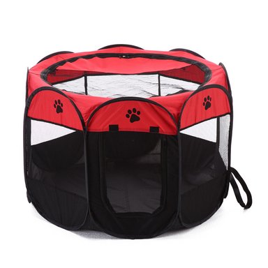 CORRAL PERROS QUE PATAS PET SHOP PLEGABLE TALLA M ROJO