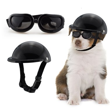 CASCO Y LENTES PERROS QUE PATAS PET SHOP NEGRO S