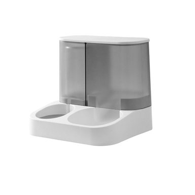 ALIMENTADOR PERRO AUTOMÁTICO AGUA Y COMIDA GRIS QUE PATAS PET SHOP