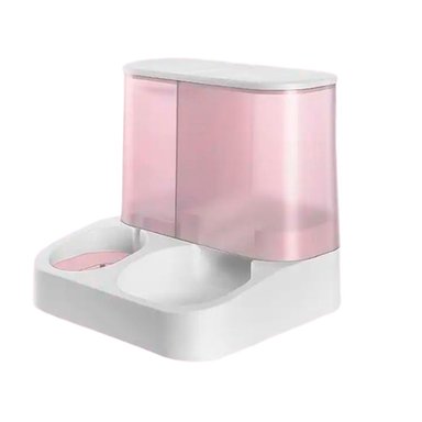 ALIMENTADOR PERRO AUTOMÁTICO AGUA Y COMIDA ROSADO QUE PATAS PET SHOP
