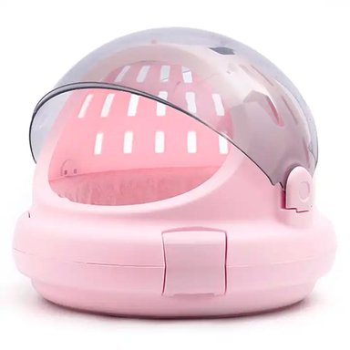 Transportador Cápsula Y Cama Para Mascotas Resistente Rosado