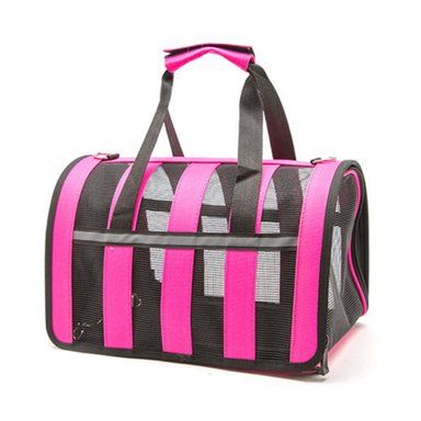 BOLSO PERROS Y GATOS QUE PATAS PET SHOP PLEGABLE ROSADO