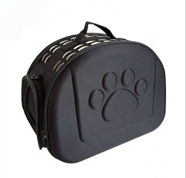 MALETÍN TRANSPORTADOR PERROS Y GATOS QUE PATAS PET SHOP HUELLA NEGRO TALLA L