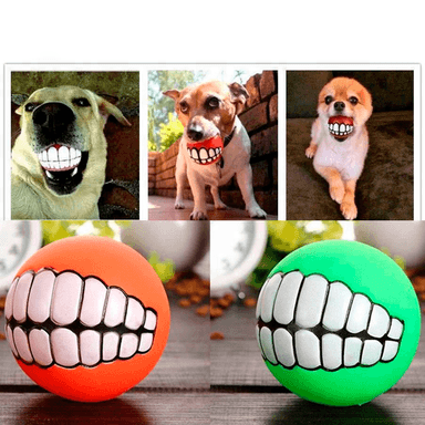 JUGUETE PERRO PELOTA SONRISA ROJO QUE PATAS PET SHOP - 2