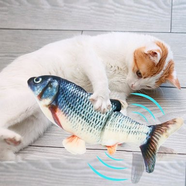 JUGUETE GATO PESCADO CARPA HERBÍVORA INTERACTIVO QUE PATAS PET SHOP - 2