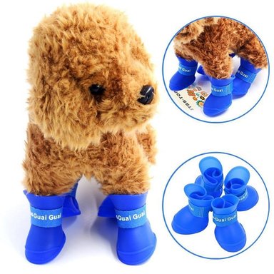 ZAPATOS SILICONA PERRO QUE PATAS PET SHOP AMARILLO TALLA XXL - 4