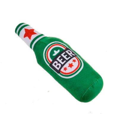 JUGUETE PERRO PELUCHE LATA DE CERVEZA QUE PATAS PET SHOP