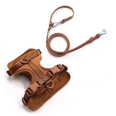 ARNÉS PERRO QUE PATAS PET SHOP TRANSPIRABLE CON CORREA TALLA L MARRÓN