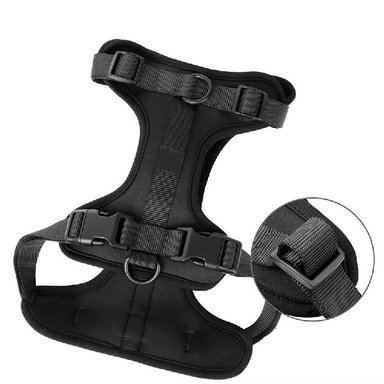 ARNÉS PERRO QUE PATAS PET SHOP TRANSPIRABLE CON CORREA TALLA XL NEGRO - 2