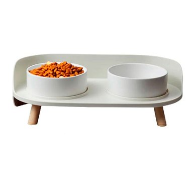 PLATO CERÁMICA ALTOS BLANCO QUE PATAS PET SHOP