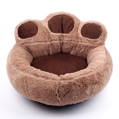 CAMA FELPA PERROS Y GATOS PATA DE OSO XL MARRÓN QUE PATAS PET SHOP