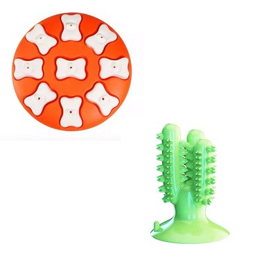 ROMPECABEZAS NARANJA + JUGUETE MORDEDOR VERDE