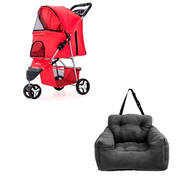 COCHE 3 RUEDAS ROJO + SOFÁ COPILOTO GRIS OSCURO