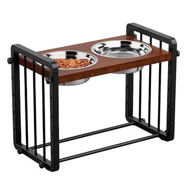 COMEDERO DOBLE ELEVADO AJUSTABLE PARA PERROS GRANDES