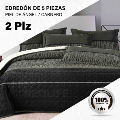 EDREDÓN PERU PELUCHES 2 PLAZAS ALGODÓN MULTICOLOR ESTAMPADOS INVIERNO 5 PIEZAS PREMIUM CONFORT SUPERIOR
