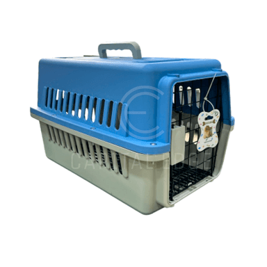 KENNEL AZUL TRANSPORTADOR DE PERROS Y GATOS MEDIANO