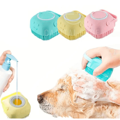 CEPILLO DE SILICONA PARA BAÑAR PERROS Y GATOS
