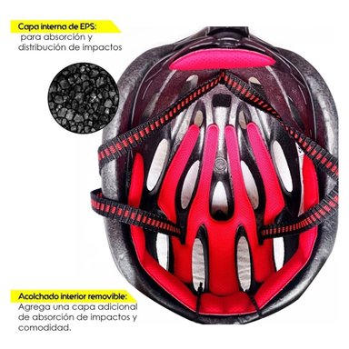 CASCO CICLISMO BKS H350 ROJO BICICLETA BMX PROFESIONAL MTB RUTA - 3