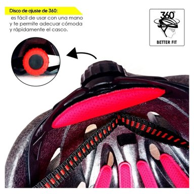 CASCO CICLISMO BKS H350 ROJO BICICLETA BMX PROFESIONAL MTB RUTA - 4