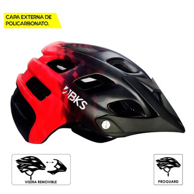 CASCO CICLISMO BKS MTB ROJO BICICLETA ADULTOS TALLA M NEGRO - 2