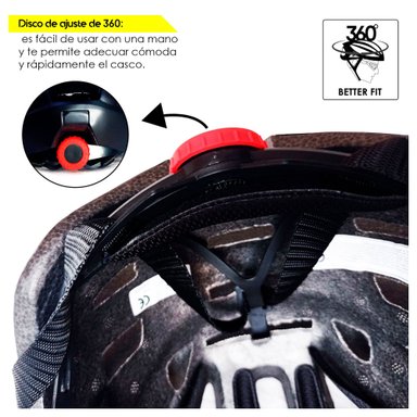 CASCO CICLISMO BKS MTB ROJO BICICLETA ADULTOS TALLA M NEGRO - 5