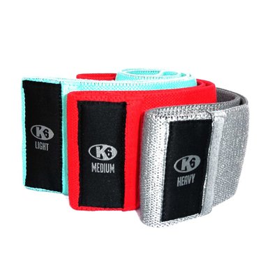 SET 3 BANDAS K6 FITNESS RESISTENCIA ELÁSTICAS EJERCICIO TELA 7-27KG