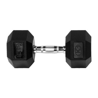 MANCUERNA K6 FITNESS HEXAGONAL ACERO 16KG 35LBS ENCAUCHETADA PESA