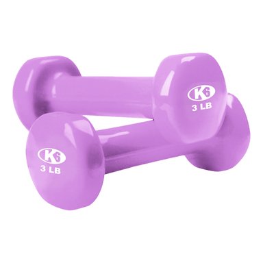 MANCUERNAS K6 FITNESS VINIL ACERO 3LB PAR PESAS RECUBIERTAS