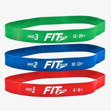 SET 3 BANDAS FIT PLUS ELÁSTICAS RESISTENCIA