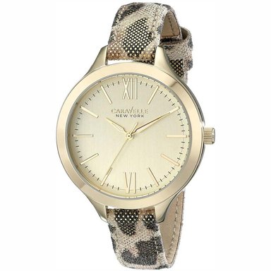 RELOJ CARAVELLE NEW YORK MUJER ANÁLOGO 44L161 CHAMPAGNE DORADO