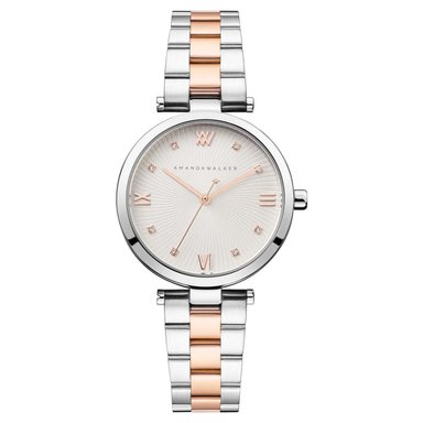 RELOJ AMANDA WALKER MUJER ANÁLOGO AW006TTBT EU PLATA ORO ACERO CUARZO
