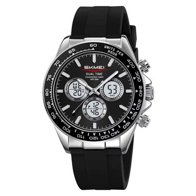 RELOJ SKMEI HOMBRE ANALÓGICO DIGITAL DUAL RETROILUMINADO NEGRO - 2505