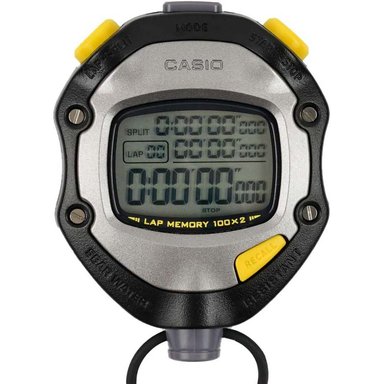 CRONÓMETRO CASIO HS-70W RANGO 10 HORAS 100 MEMORIAS X2 01/1000 - NEGRO