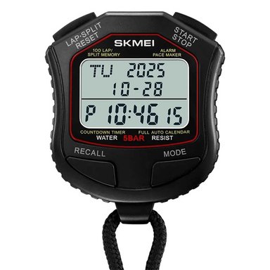 CRONÓMETRO SKMEI DIGITAL TIMER 100 MEMORIAS RANGO 10 HRS NEGRO 2345