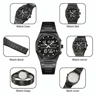 RELOJ SKMEI OCTANE HOMBRE ANA-DIGI CASUAL 3 TIEMPOS MULTIFUNCIÓN 2624 - 9