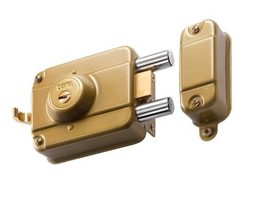 CERRADURA CANTOL ALTA SEGURIDAD MEGA 990 ACERO DORADO 17 CM X 17 CM