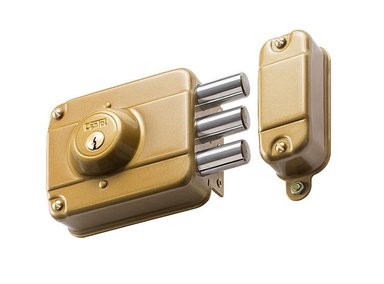 CERRADURA CANTOL BLINDADA SÚPER 300 ACERO DORADO