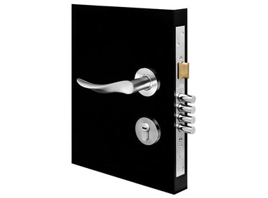 CERRADURA CANTOL EMBUTIR PUERTA PRINCIPAL ACERO INOXIDABLE MANIJA ONDA DERECHA PLATEADO